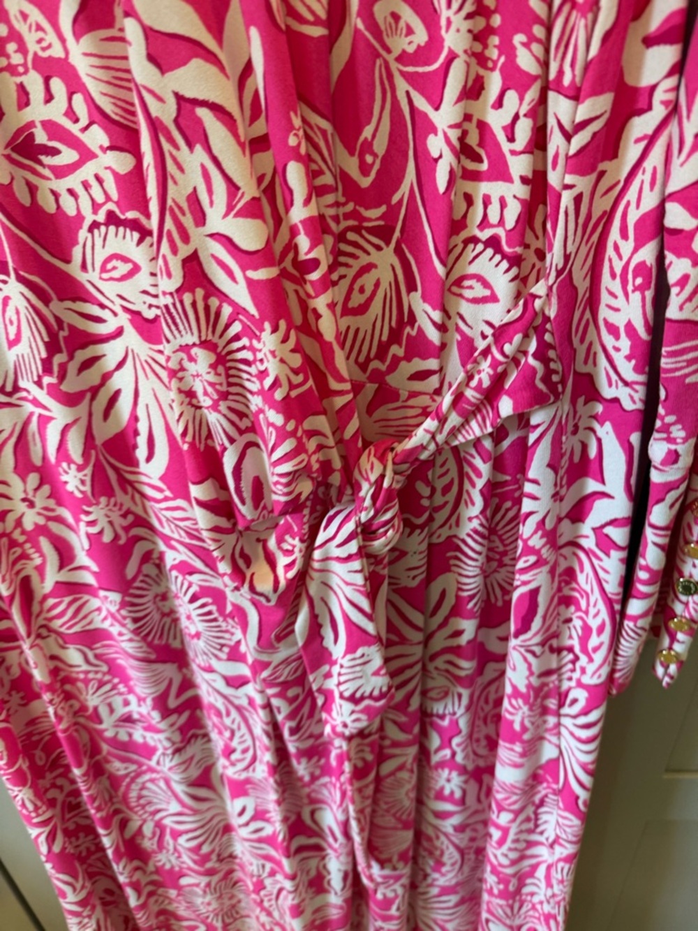 Lilly Pulitzer Hot Pink & White Floral Shift Top - Picture 2 of 5